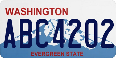 WA license plate ABC4202