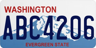WA license plate ABC4206