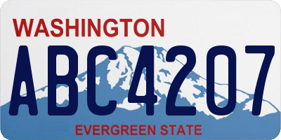 WA license plate ABC4207