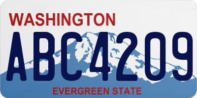 WA license plate ABC4209