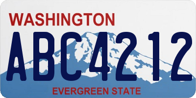 WA license plate ABC4212