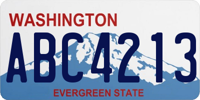 WA license plate ABC4213