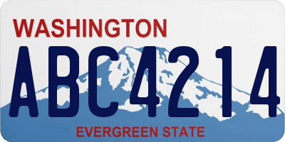 WA license plate ABC4214