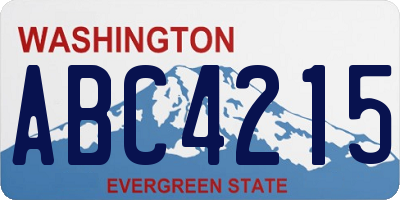 WA license plate ABC4215