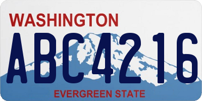 WA license plate ABC4216