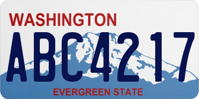 WA license plate ABC4217