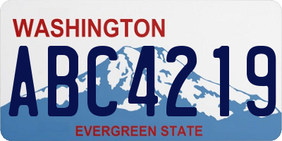 WA license plate ABC4219