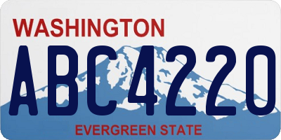 WA license plate ABC4220