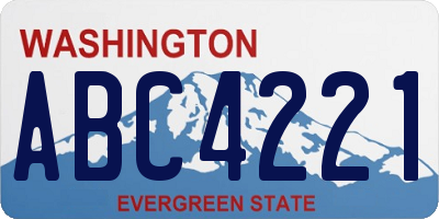 WA license plate ABC4221