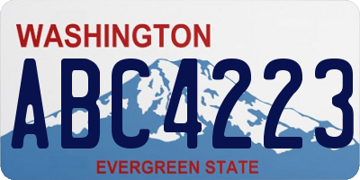 WA license plate ABC4223