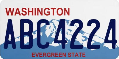 WA license plate ABC4224