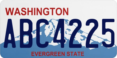 WA license plate ABC4225