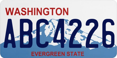 WA license plate ABC4226