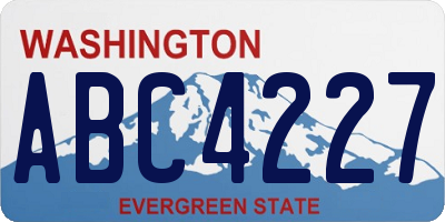 WA license plate ABC4227