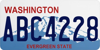 WA license plate ABC4228