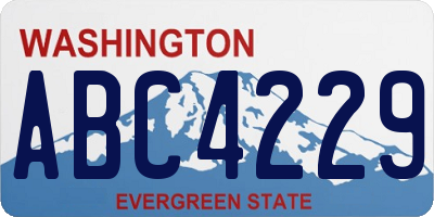 WA license plate ABC4229