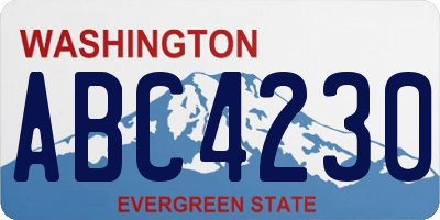 WA license plate ABC4230