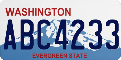 WA license plate ABC4233
