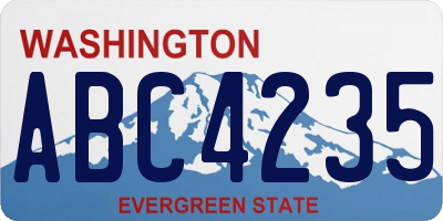 WA license plate ABC4235