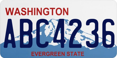 WA license plate ABC4236