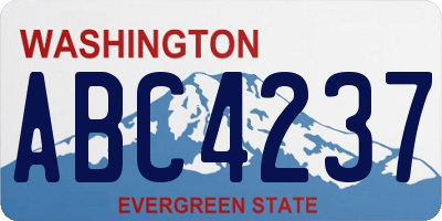 WA license plate ABC4237