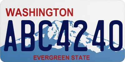 WA license plate ABC4240