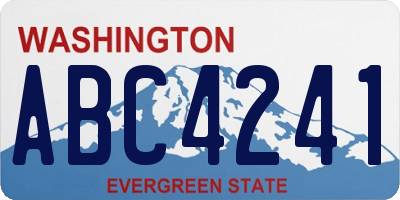 WA license plate ABC4241