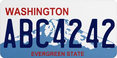 WA license plate ABC4242