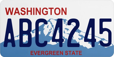 WA license plate ABC4245