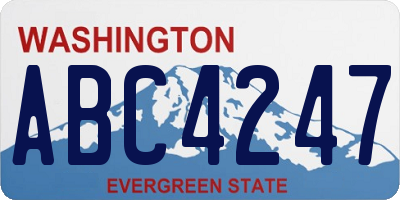 WA license plate ABC4247