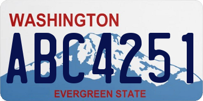 WA license plate ABC4251