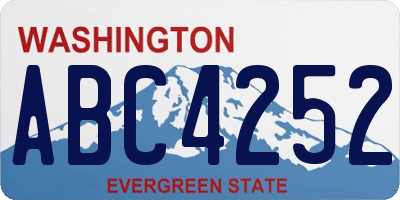 WA license plate ABC4252