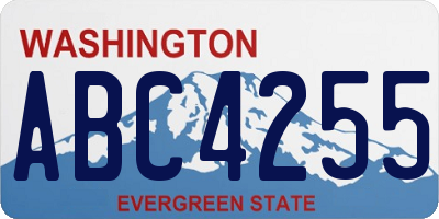 WA license plate ABC4255