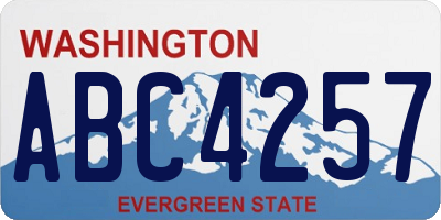 WA license plate ABC4257
