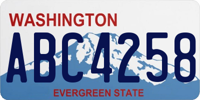 WA license plate ABC4258