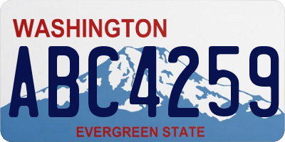WA license plate ABC4259