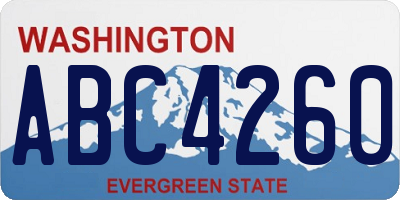 WA license plate ABC4260
