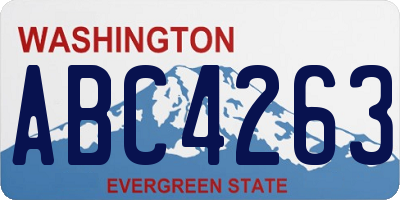 WA license plate ABC4263
