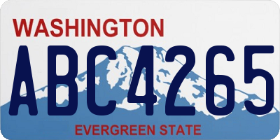 WA license plate ABC4265