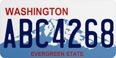 WA license plate ABC4268