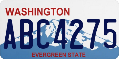 WA license plate ABC4275