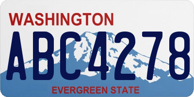 WA license plate ABC4278