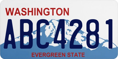 WA license plate ABC4281