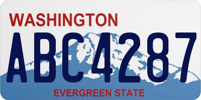 WA license plate ABC4287