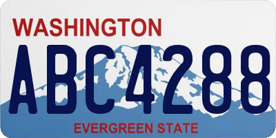 WA license plate ABC4288