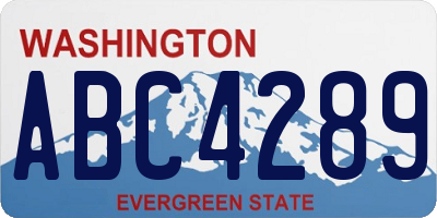 WA license plate ABC4289