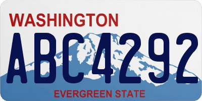 WA license plate ABC4292