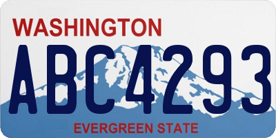 WA license plate ABC4293