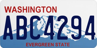 WA license plate ABC4294
