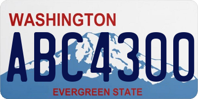 WA license plate ABC4300